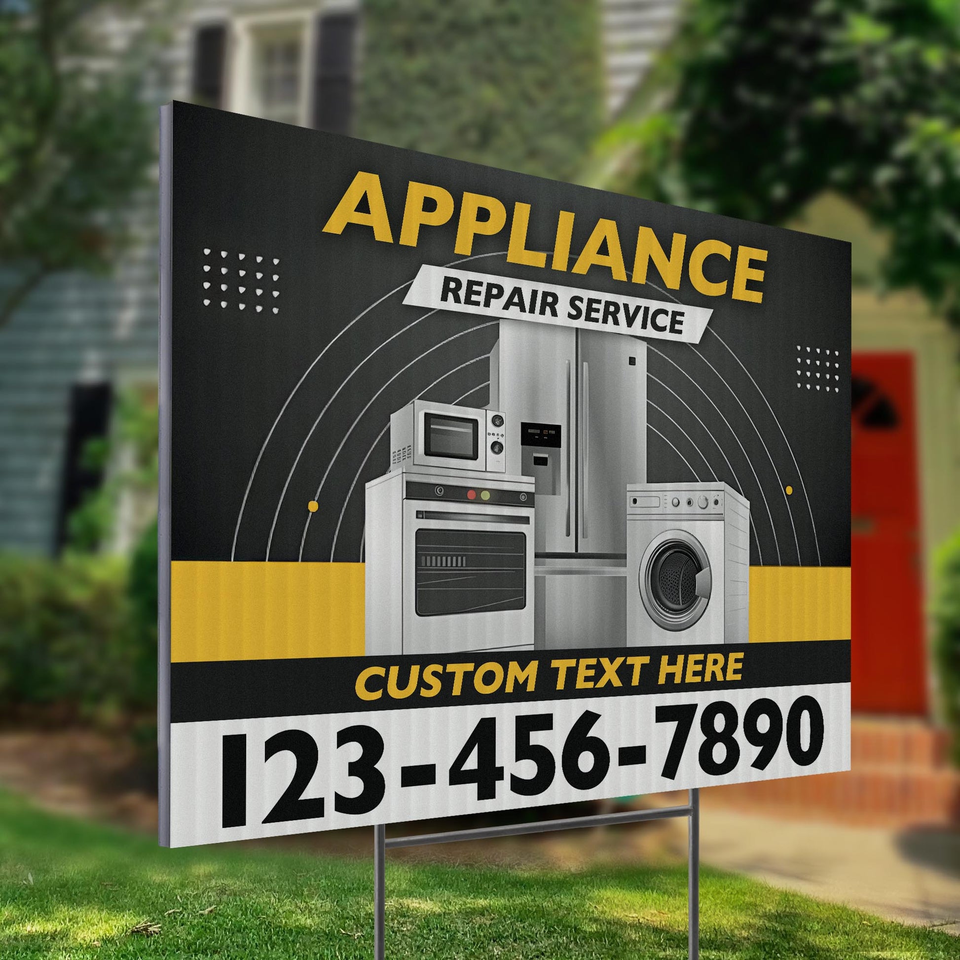 Appliance Repair Services Yard Sign Design 4 -  BFS-APP-24X18-DS-D4-BFS-APP-24X18-SS-D4