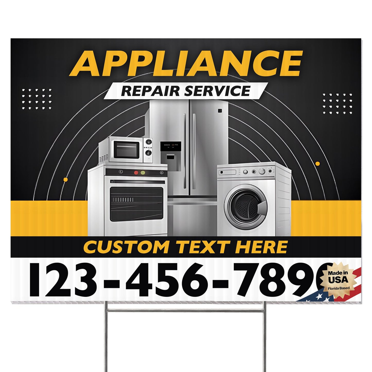 Appliance Repair Services Yard Sign Design 4 -  BFS-APP-24X18-DS-D4-BFS-APP-24X18-SS-D4