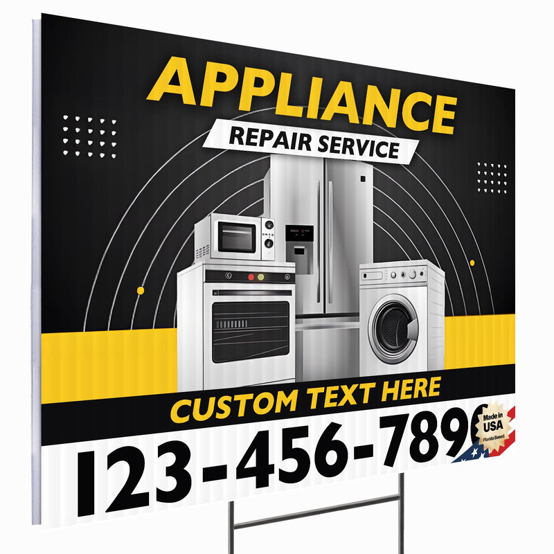 Appliance Repair Services Yard Sign Design 4 -  BFS-APP-24X18-DS-D4-BFS-APP-24X18-SS-D4