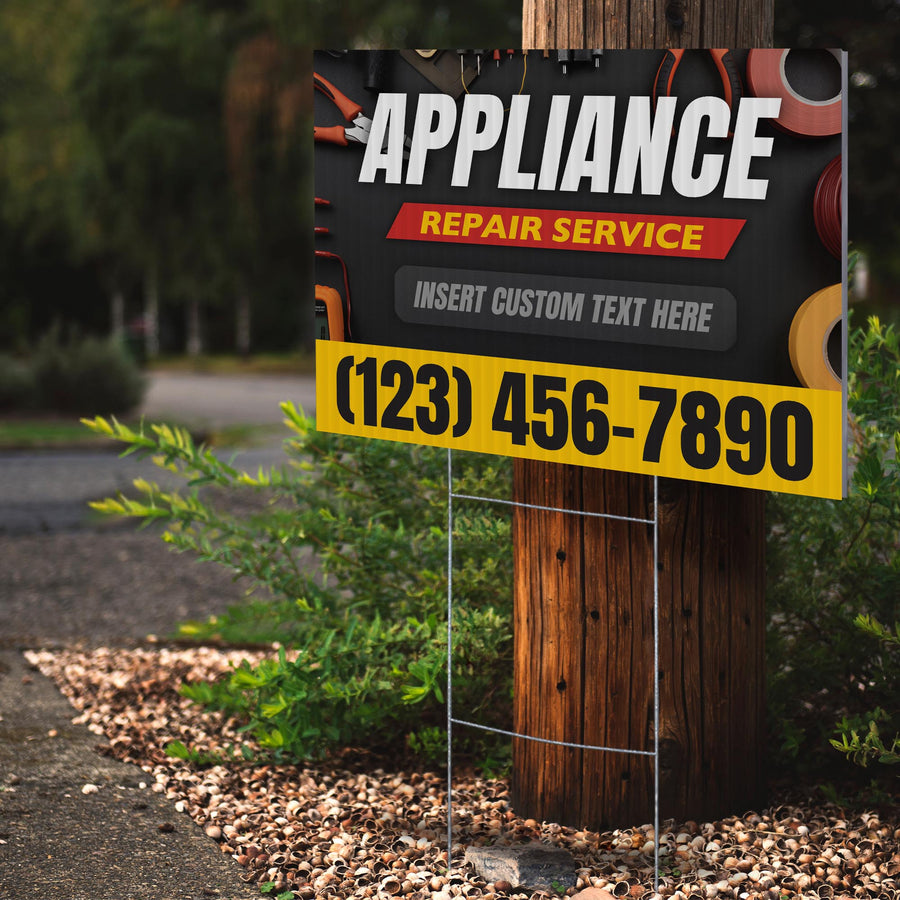 Appliance Repair Services Yard Sign Design 5 -  BFS-APP-24X18-DS-D5-BFS-APP-24X18-SS-D5