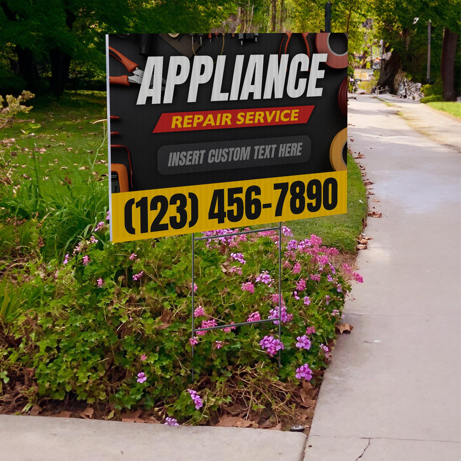Appliance Repair Services Yard Sign Design 5 -  BFS-APP-24X18-DS-D5-BFS-APP-24X18-SS-D5