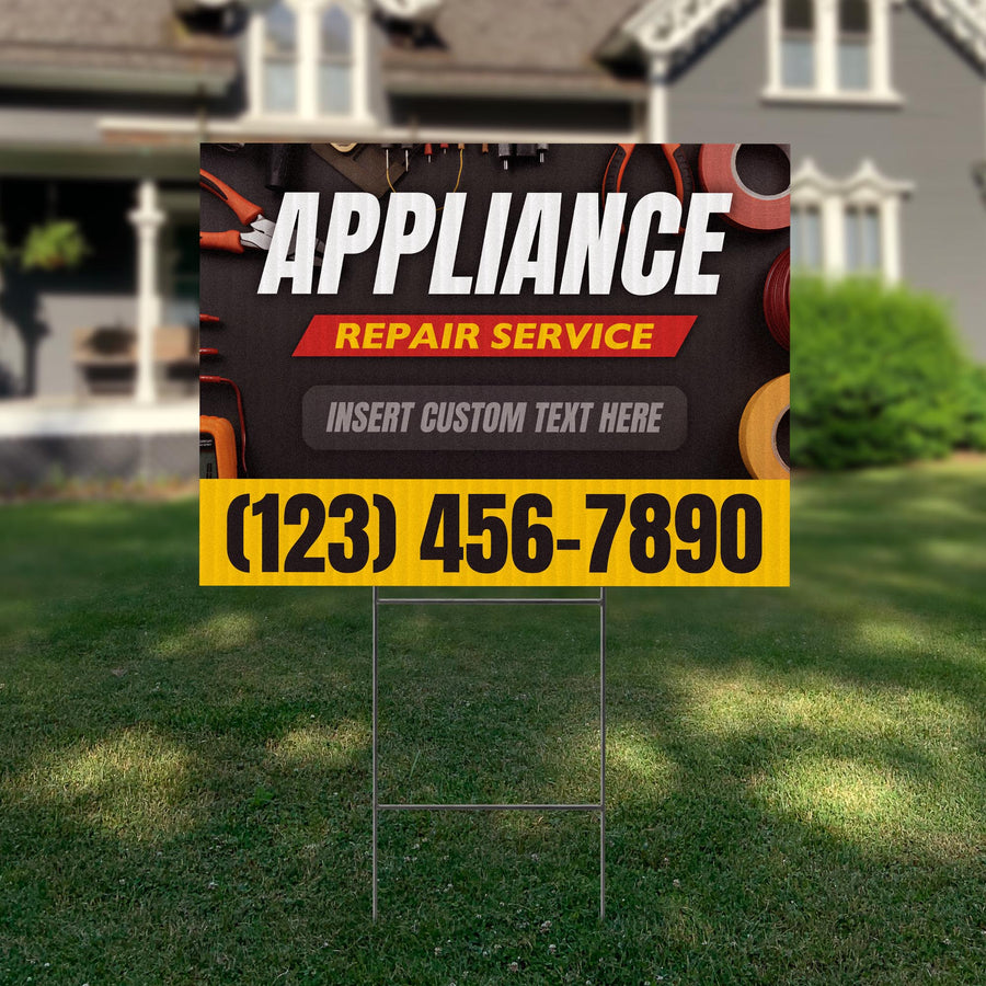 Appliance Repair Services Yard Sign Design 5 -  BFS-APP-24X18-DS-D5-BFS-APP-24X18-SS-D5
