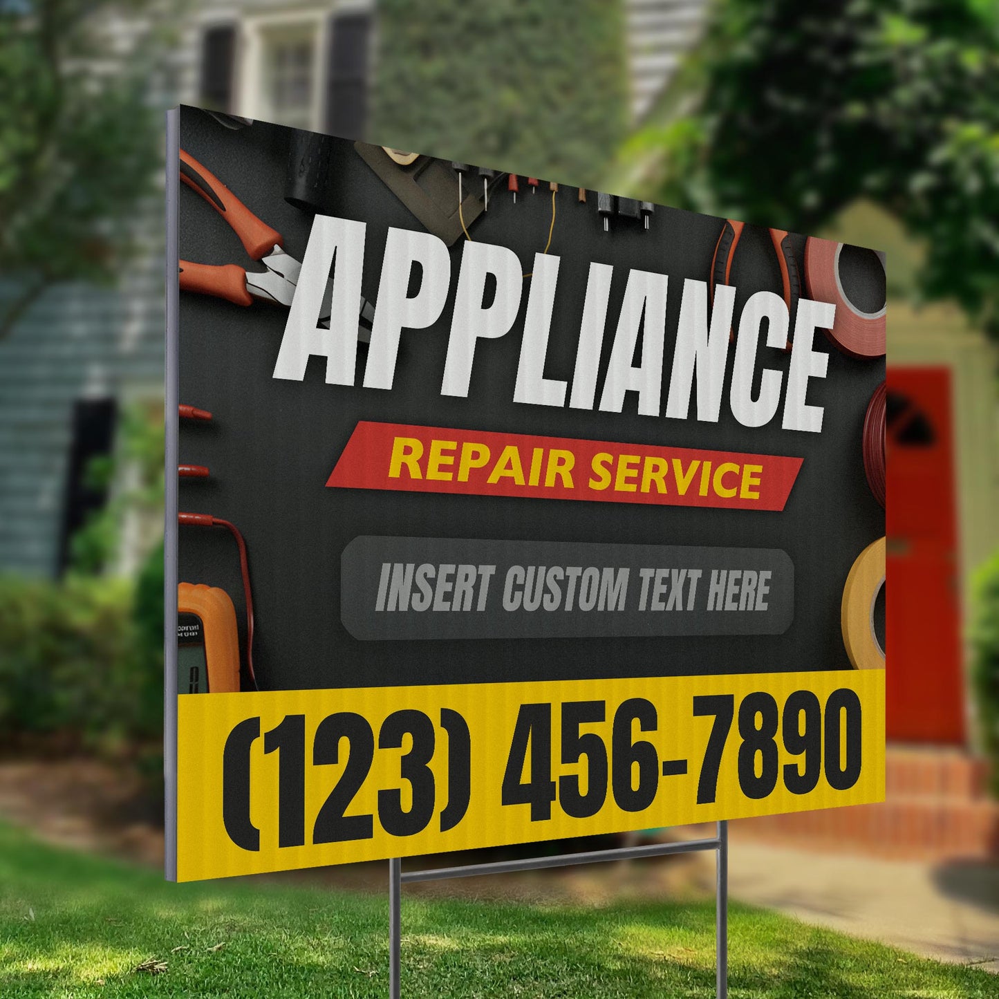 Appliance Repair Services Yard Sign Design 5 -  BFS-APP-24X18-DS-D5-BFS-APP-24X18-SS-D5