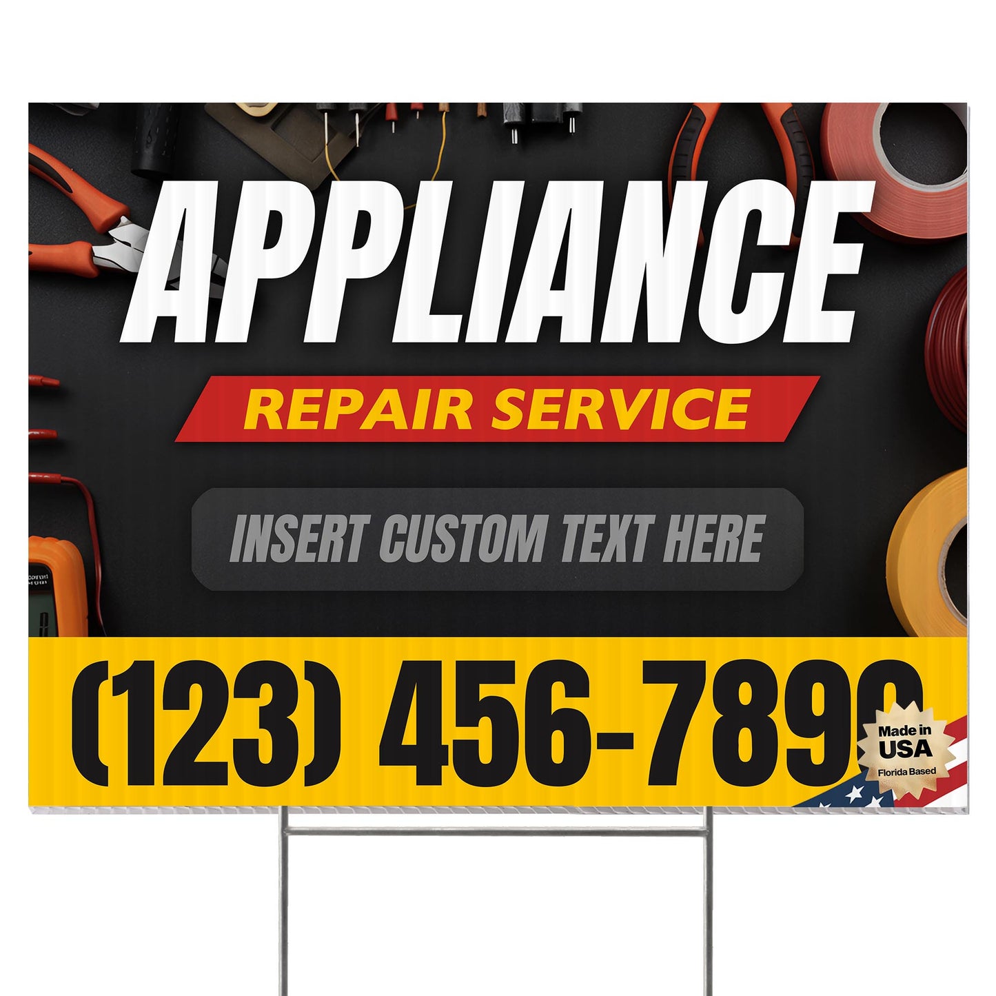 Appliance Repair Services Yard Sign Design 5 -  BFS-APP-24X18-DS-D5-BFS-APP-24X18-SS-D5