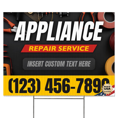 Appliance Repair Services Yard Sign Design 5 -  BFS-APP-24X18-DS-D5-BFS-APP-24X18-SS-D5