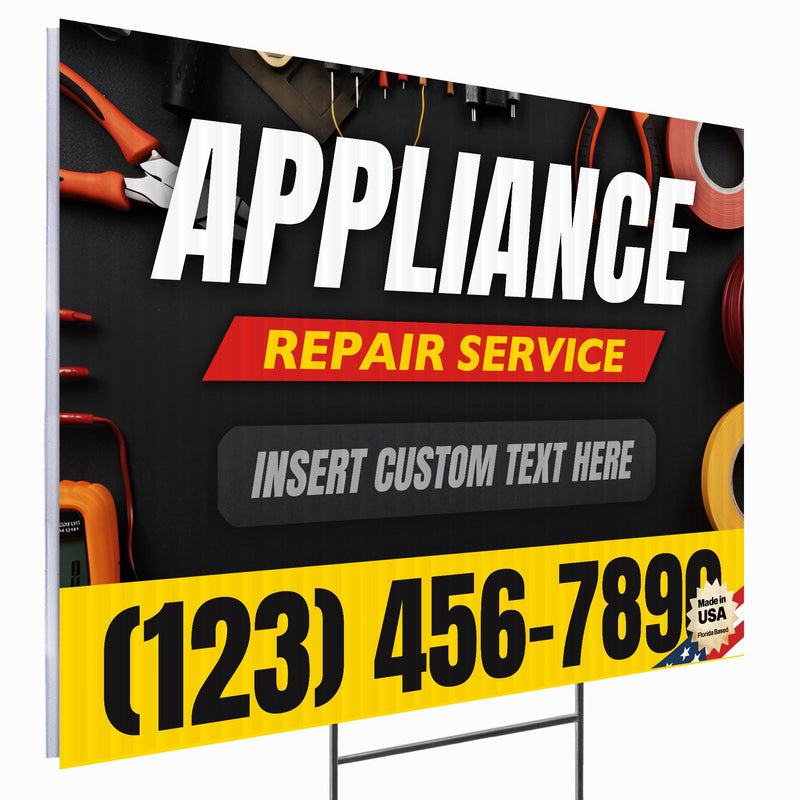 Appliance Repair Services Yard Sign Design 5 -  BFS-APP-24X18-DS-D5-BFS-APP-24X18-SS-D5