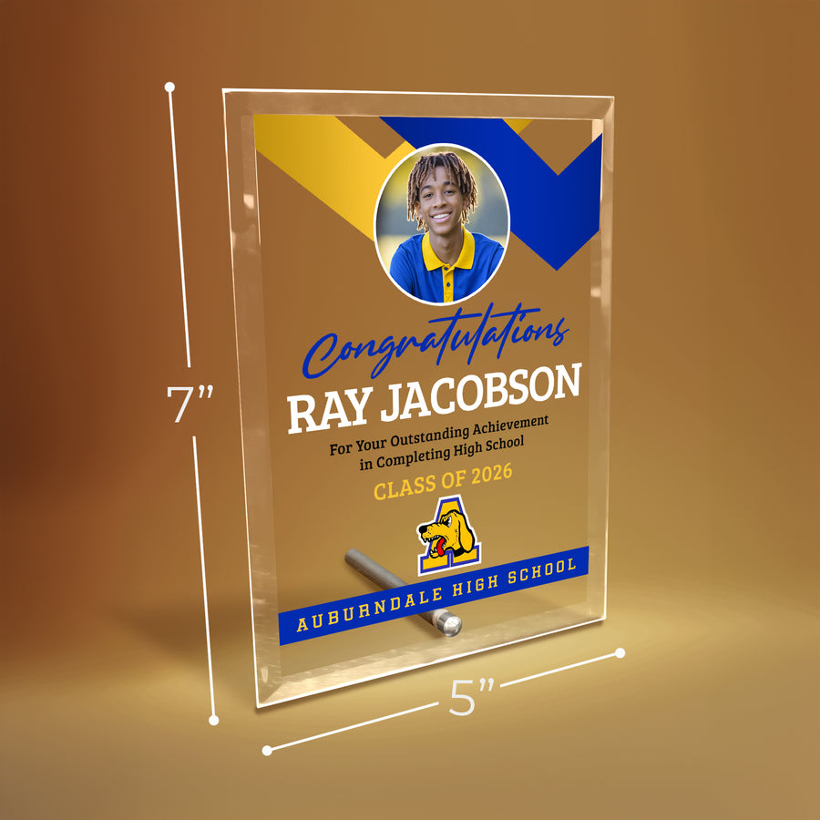 Auburndale High School Glass Plaque Design 1