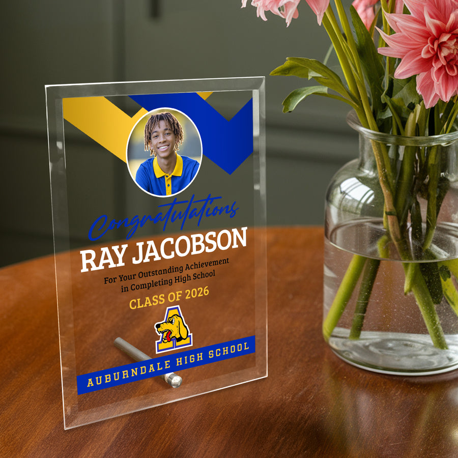 Auburndale High School Glass Plaque Design 1