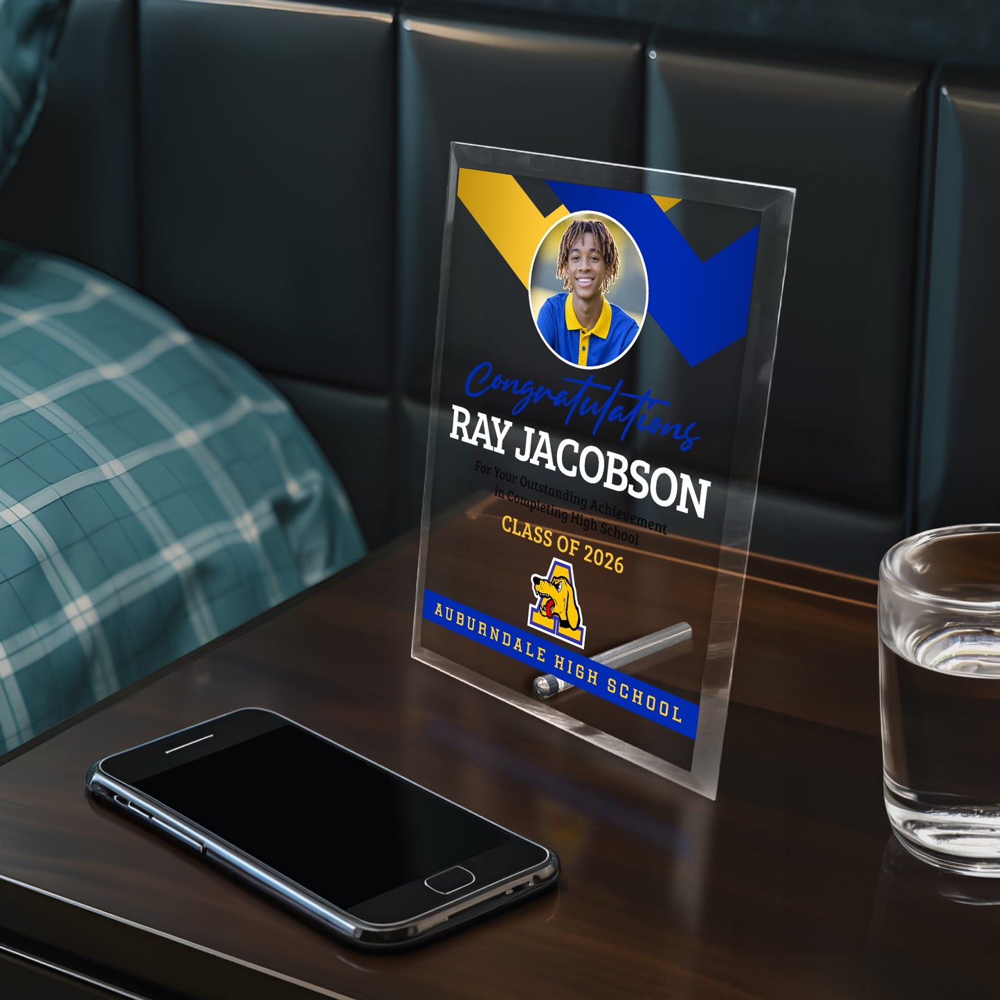 Auburndale High School Glass Plaque Design 1