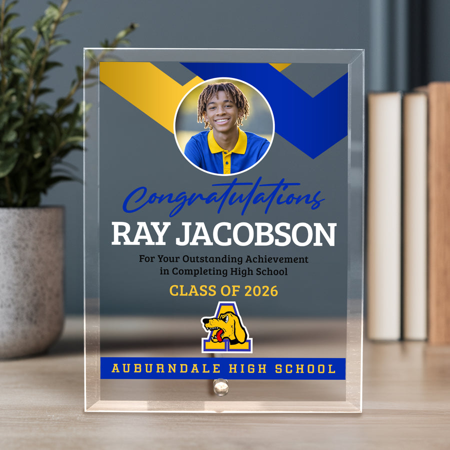 Auburndale High School Glass Plaque Design 1