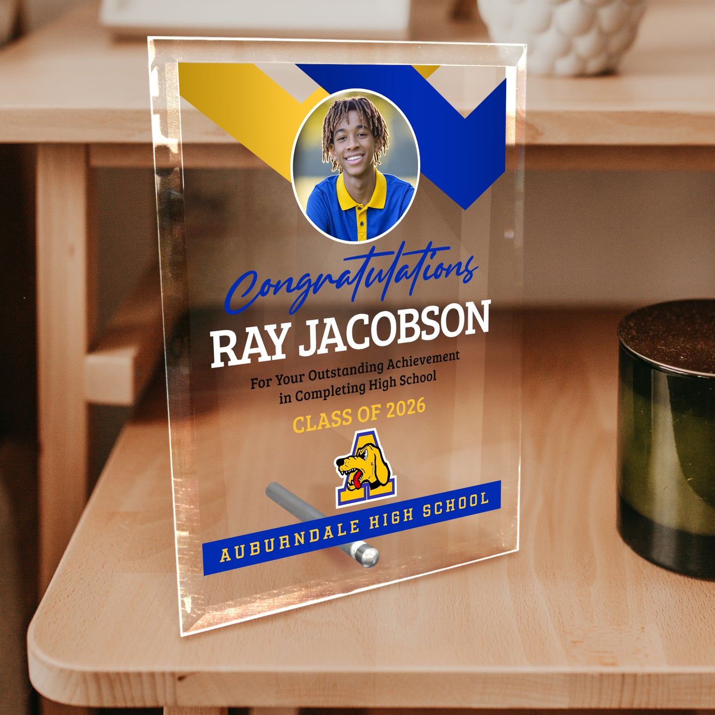 Auburndale High School Glass Plaque Design 1