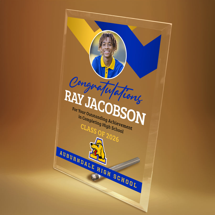 Auburndale High School Glass Plaque Design 1