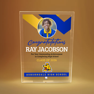 Auburndale High School Glass Plaque Design 1