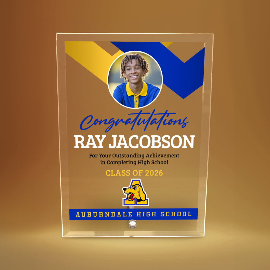 Auburndale High School Glass Plaque Design 1
