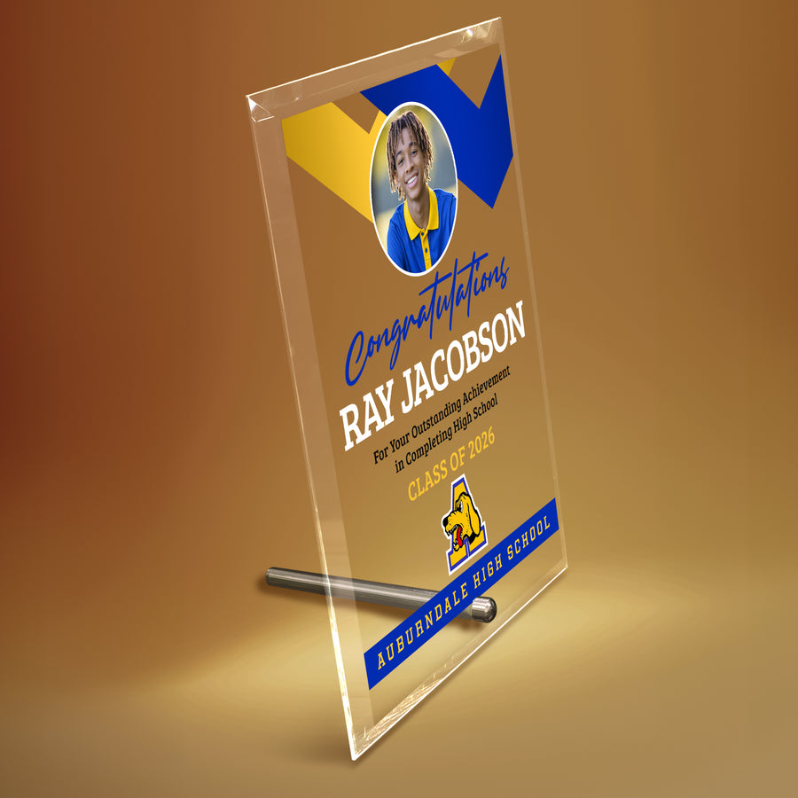 Auburndale High School Glass Plaque Design 1