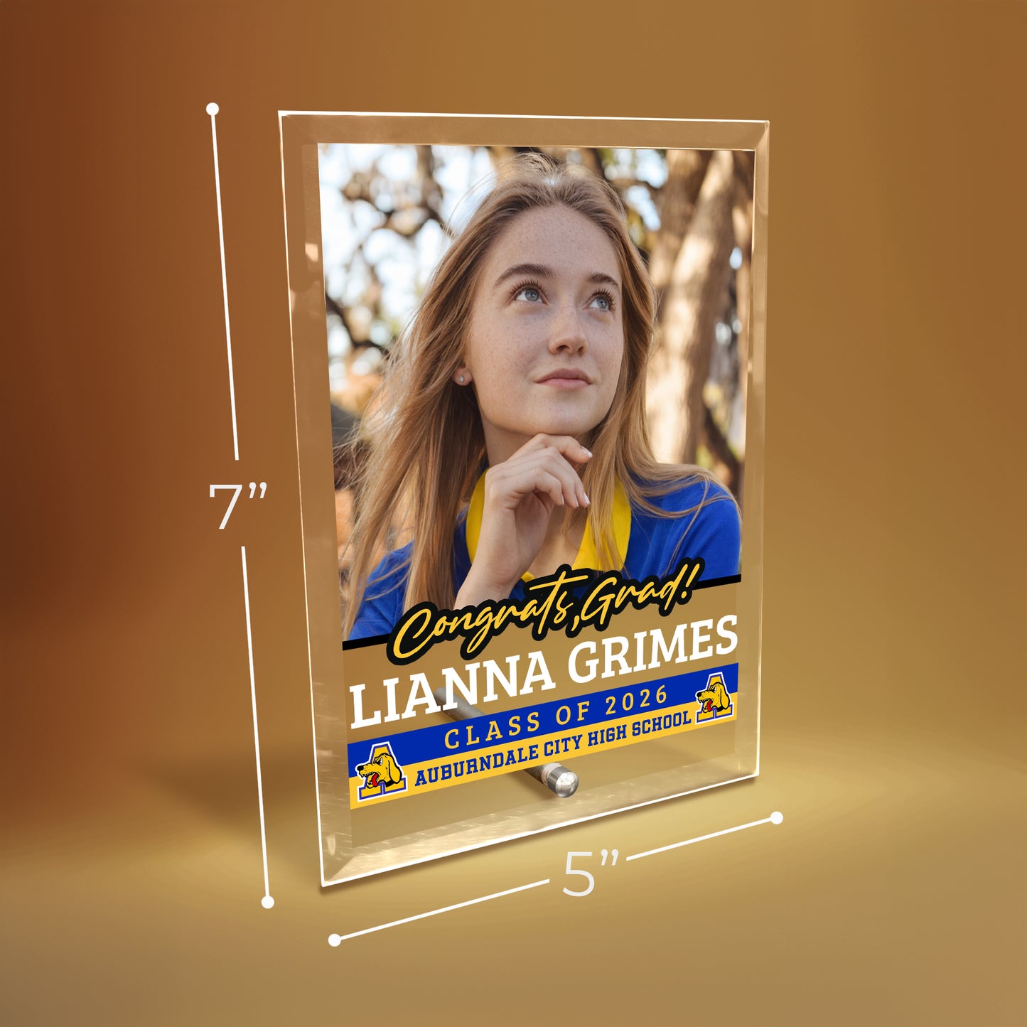 Auburndale High School Glass Plaque Design 2