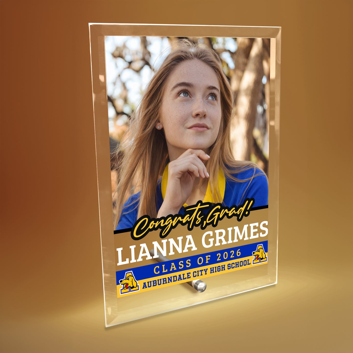 Auburndale High School Glass Plaque Design 2