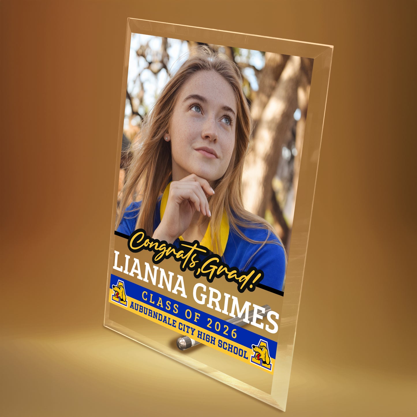 Auburndale High School Glass Plaque Design 2