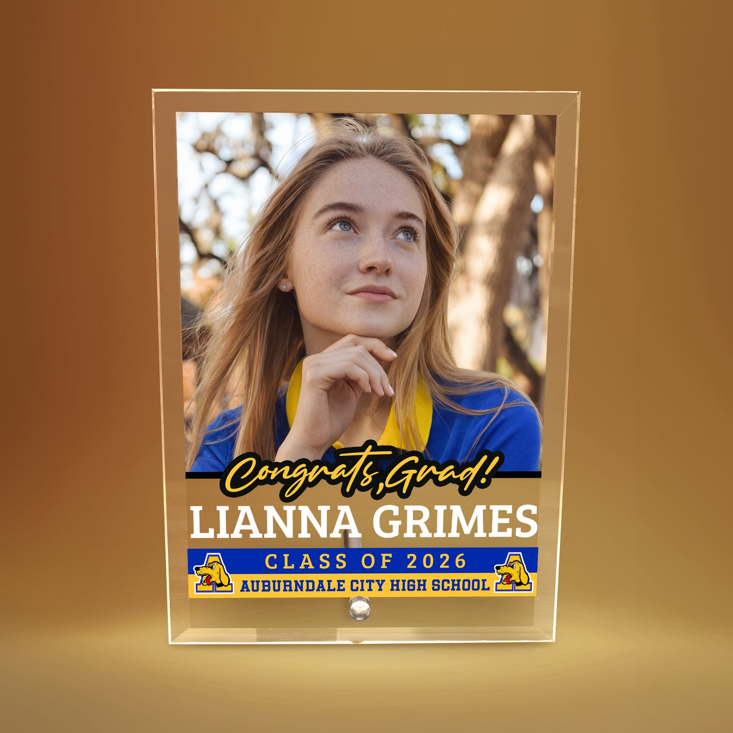 Auburndale High School Glass Plaque Design 2