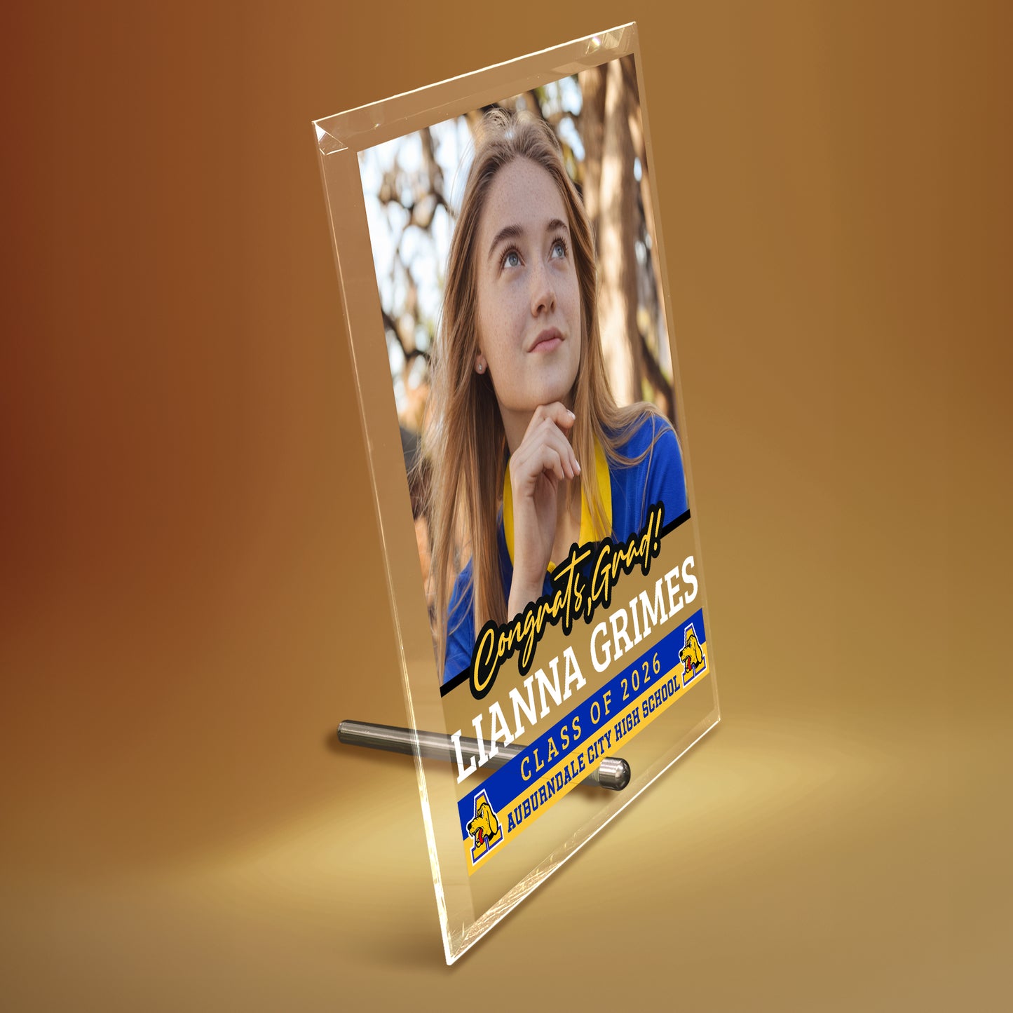 Auburndale High School Glass Plaque Design 2