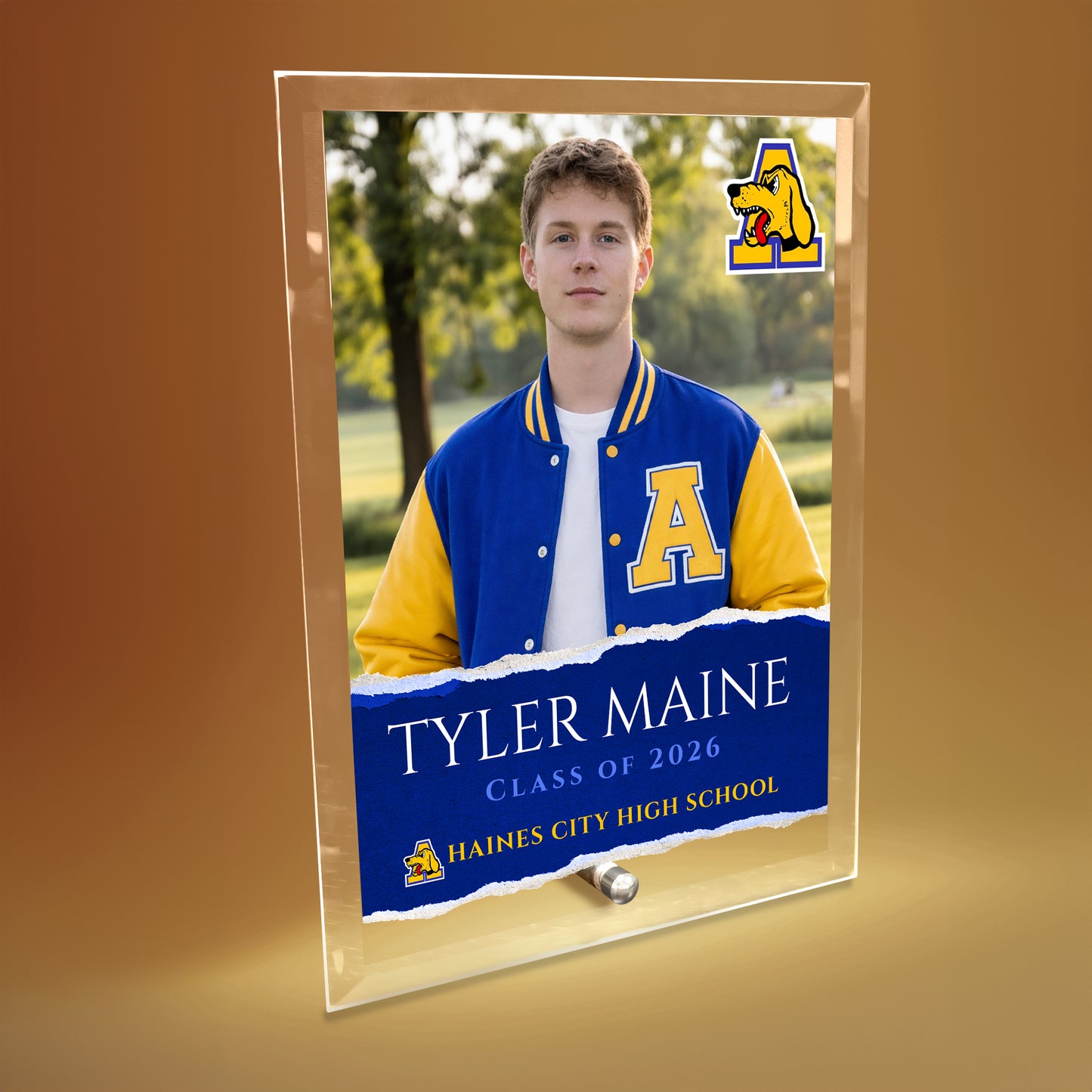 Auburndale High School Glass Plaque Design 3