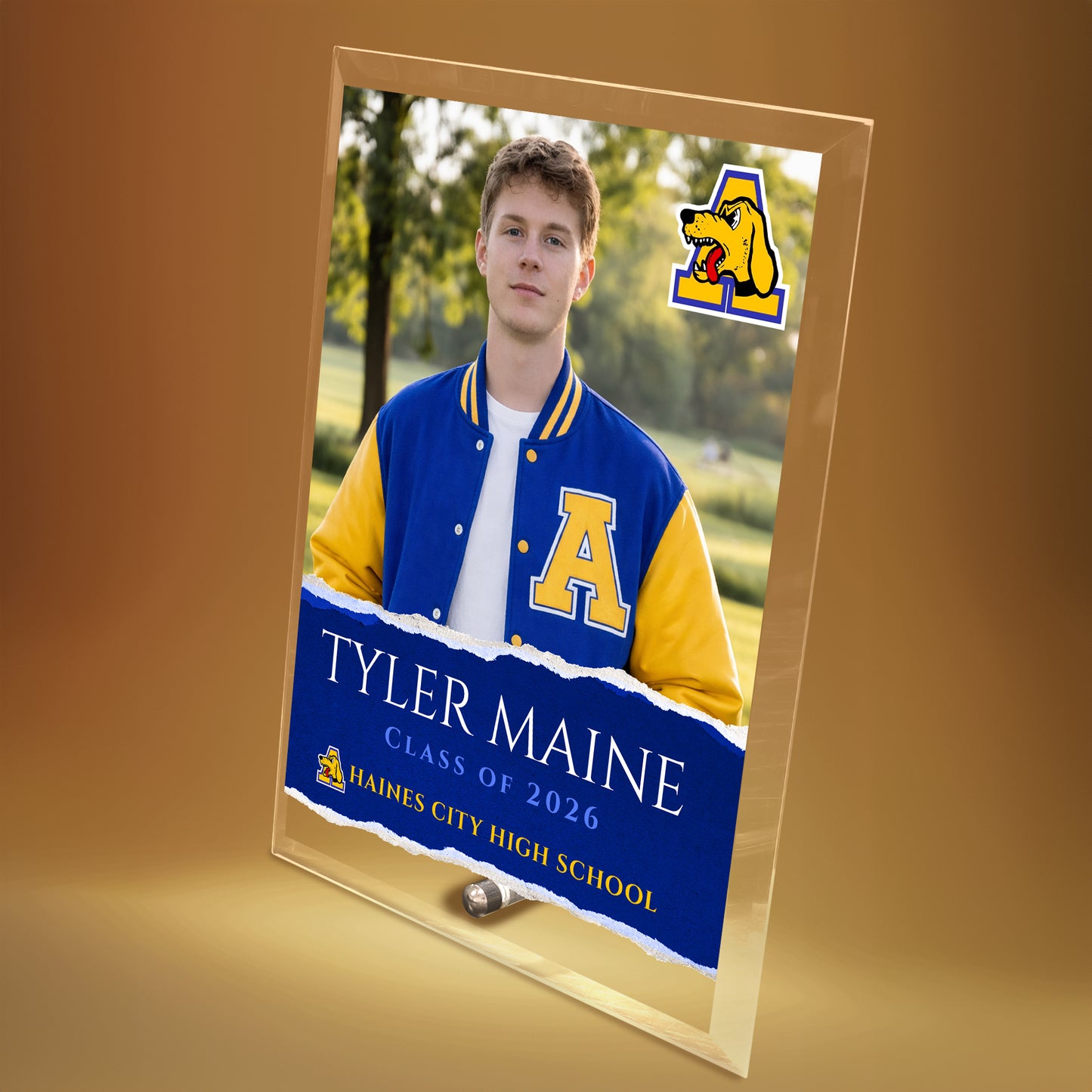 Auburndale High School Glass Plaque Design 3