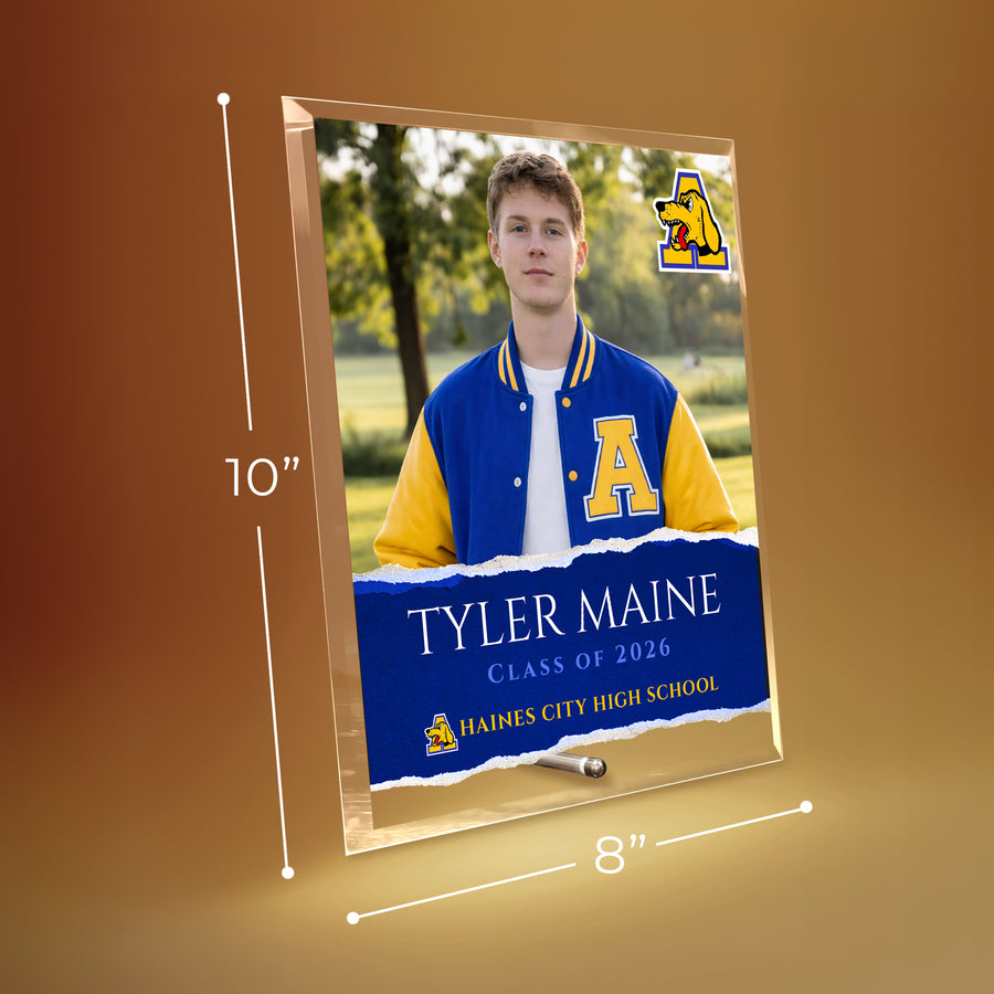 Auburndale High School Glass Plaque Design 3