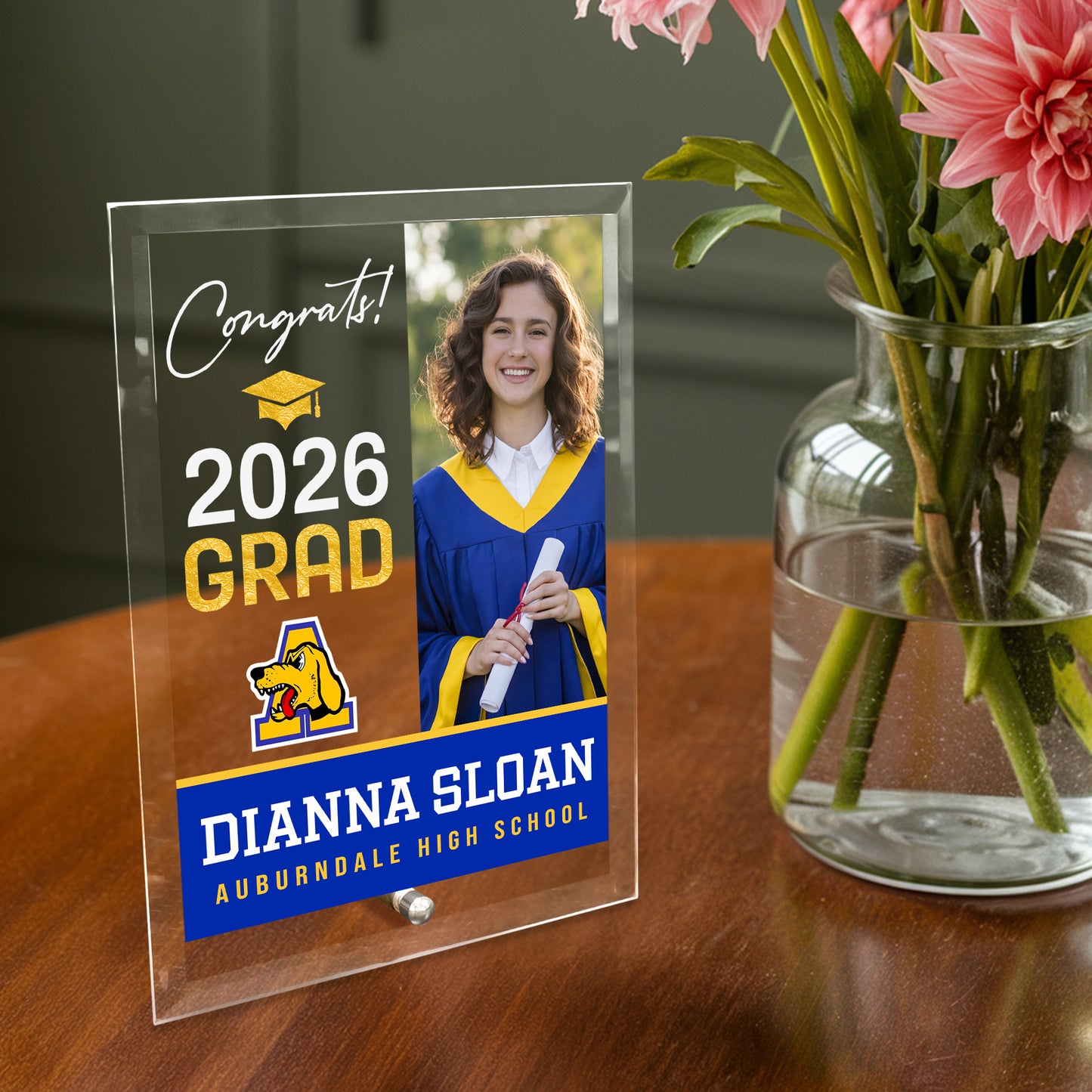 Auburndale High School Glass Plaque Design 4