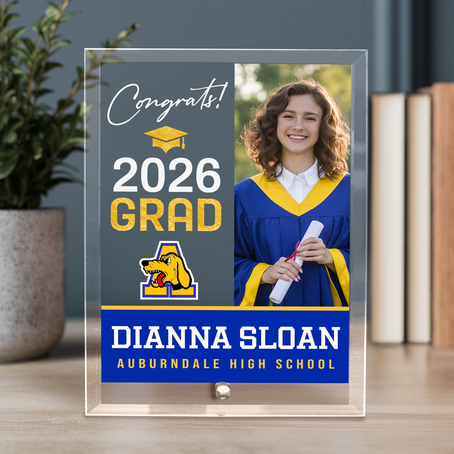 Auburndale High School Glass Plaque Design 4