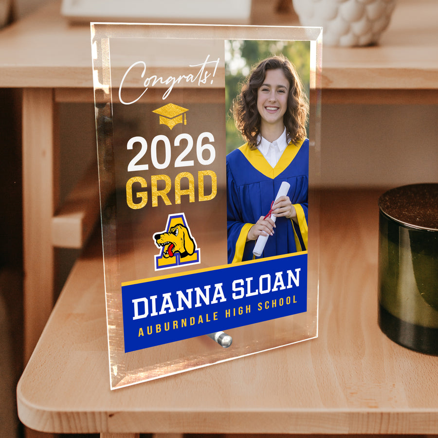Auburndale High School Glass Plaque Design 4