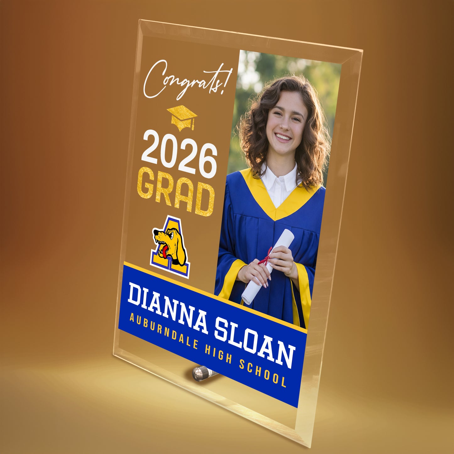 Auburndale High School Glass Plaque Design 4