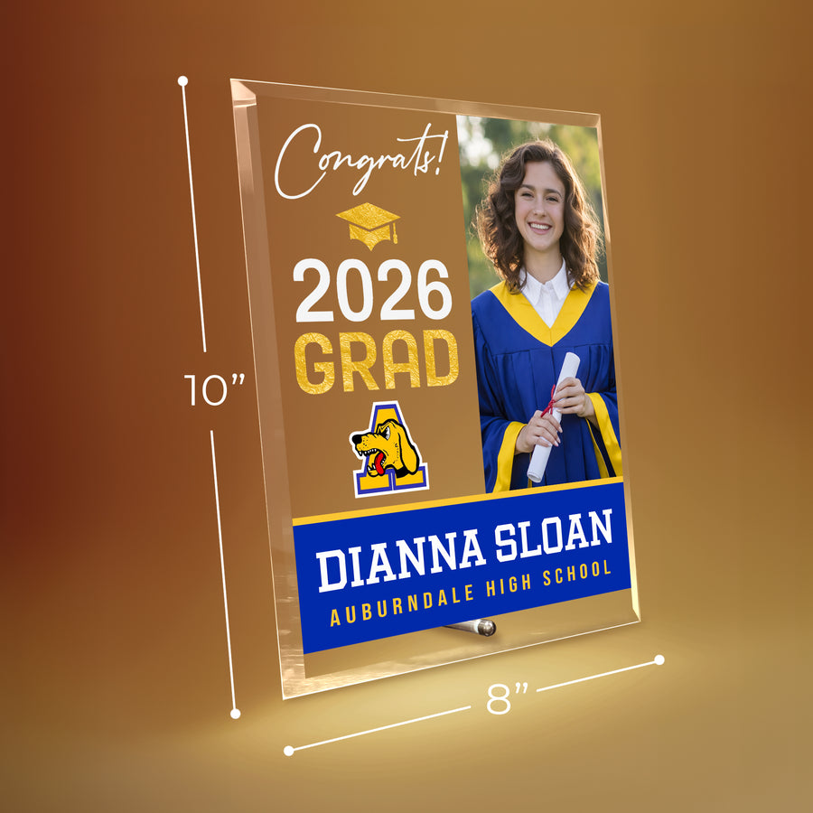 Auburndale High School Glass Plaque Design 4