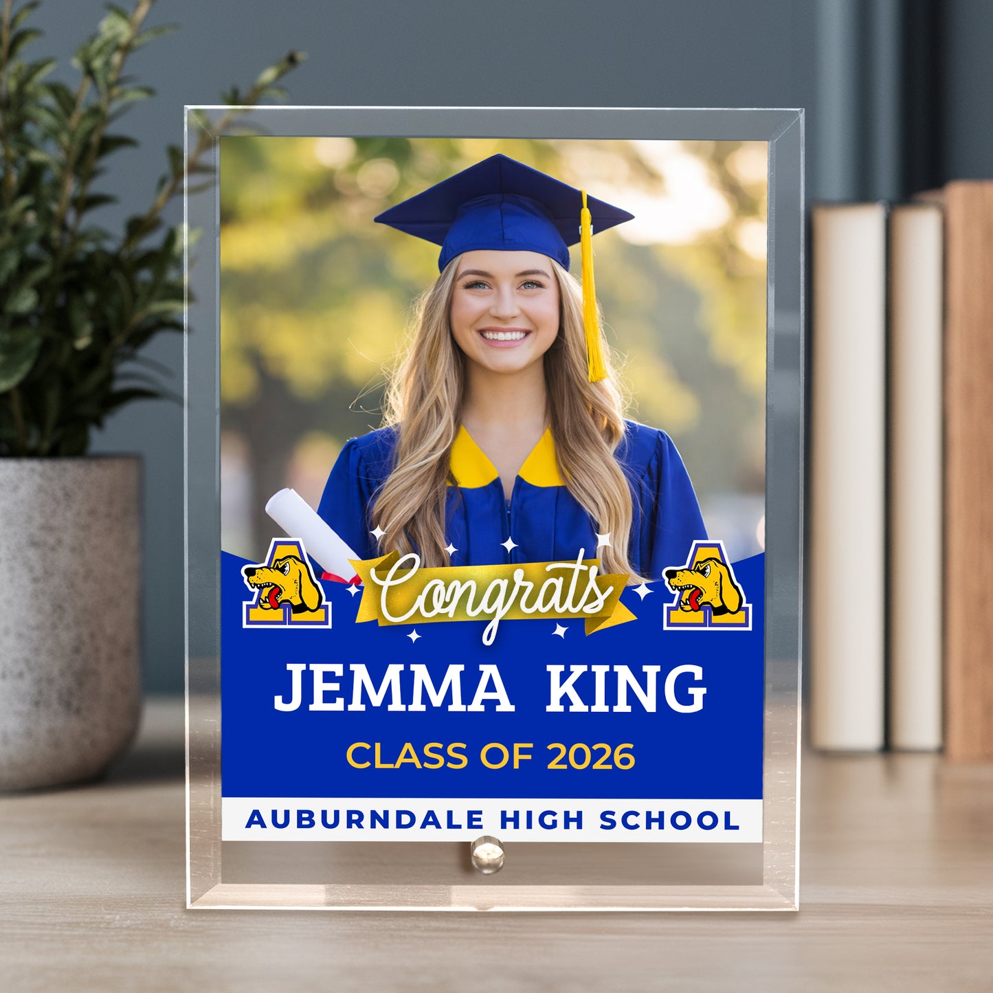 Auburndale High School Glass Plaque Design 6