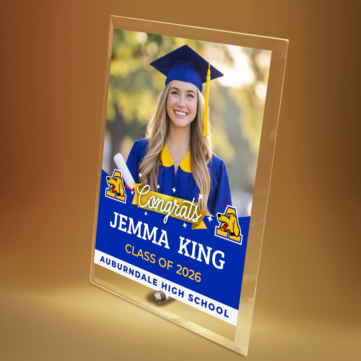 Auburndale High School Glass Plaque Design 6