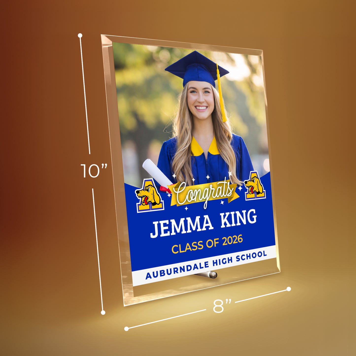 Auburndale High School Glass Plaque Design 6