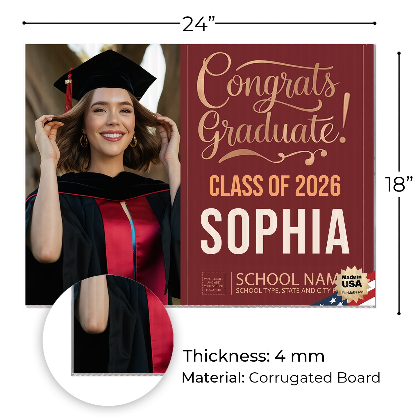 Personalized Graduation Yard Sign Design 7