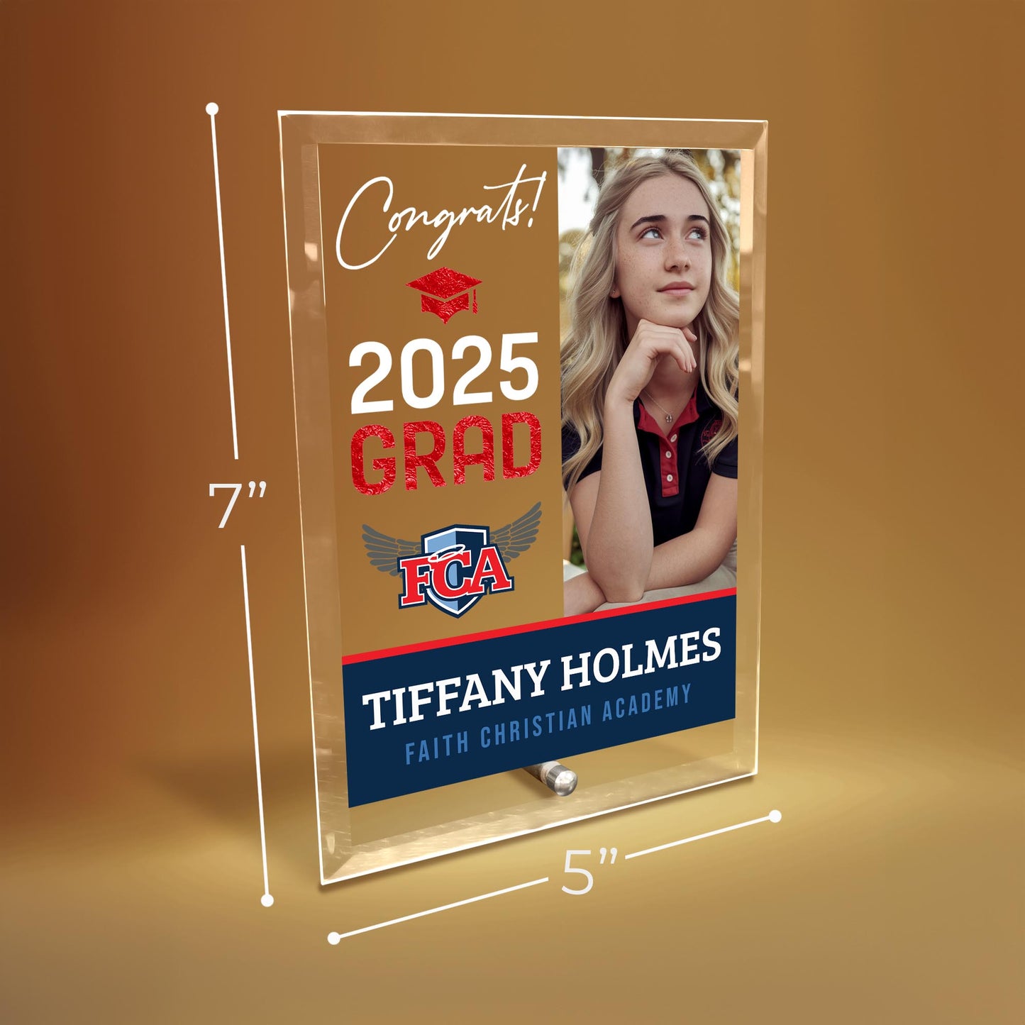 Faith Christian Academy Glass Plaque Design 4