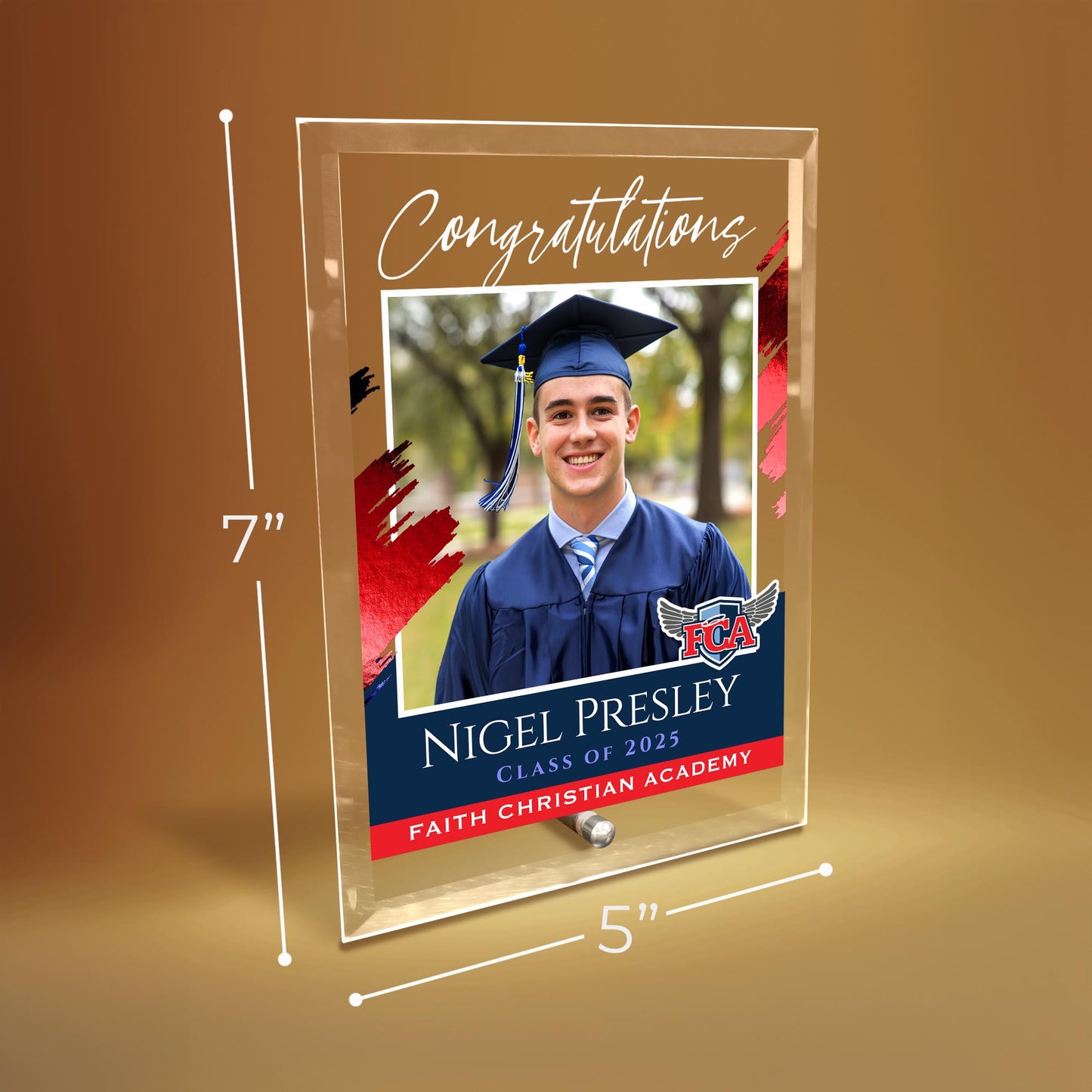 Faith Christian Academy Glass Plaque Design 5