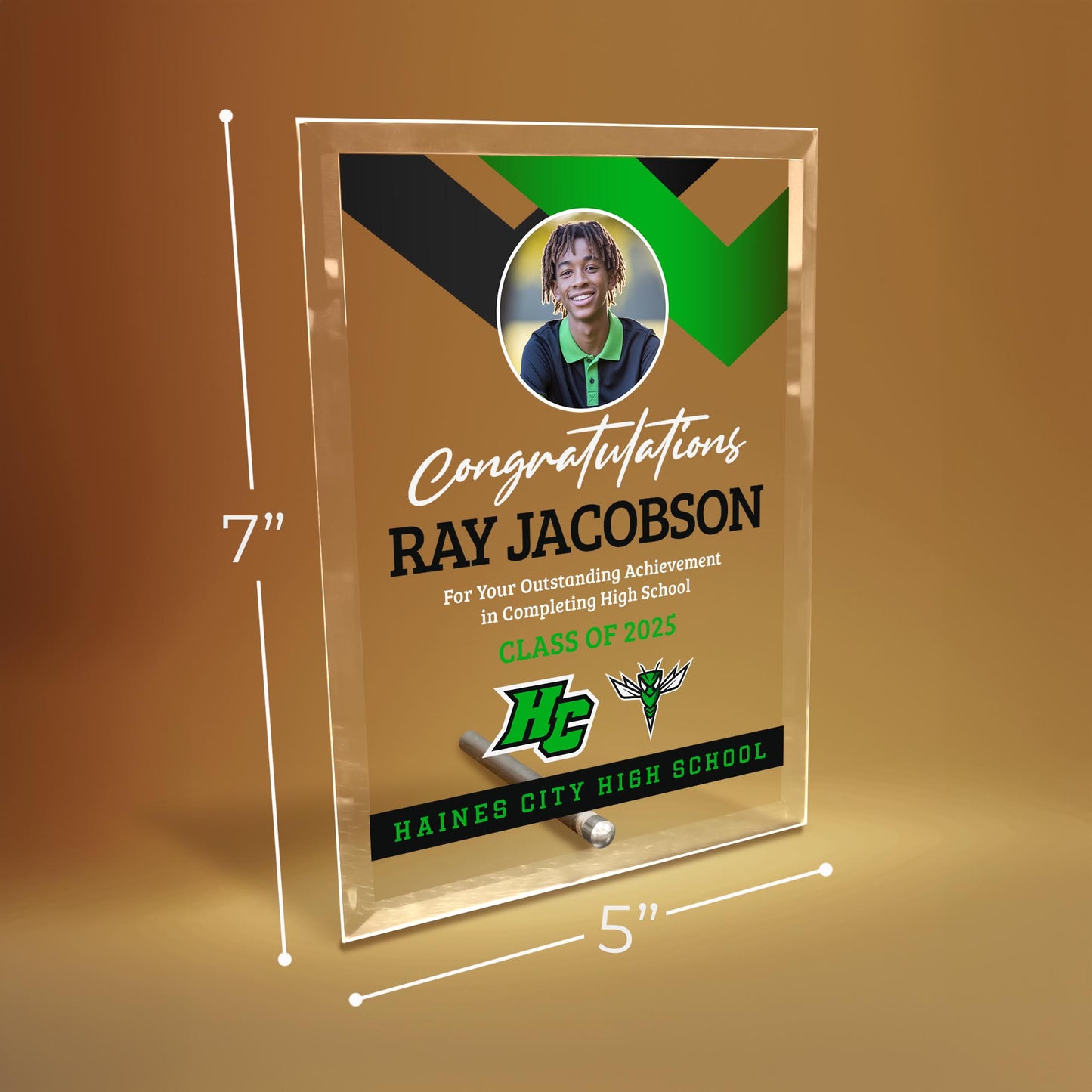 Haines City Senior High School Glass Plaque Design 1