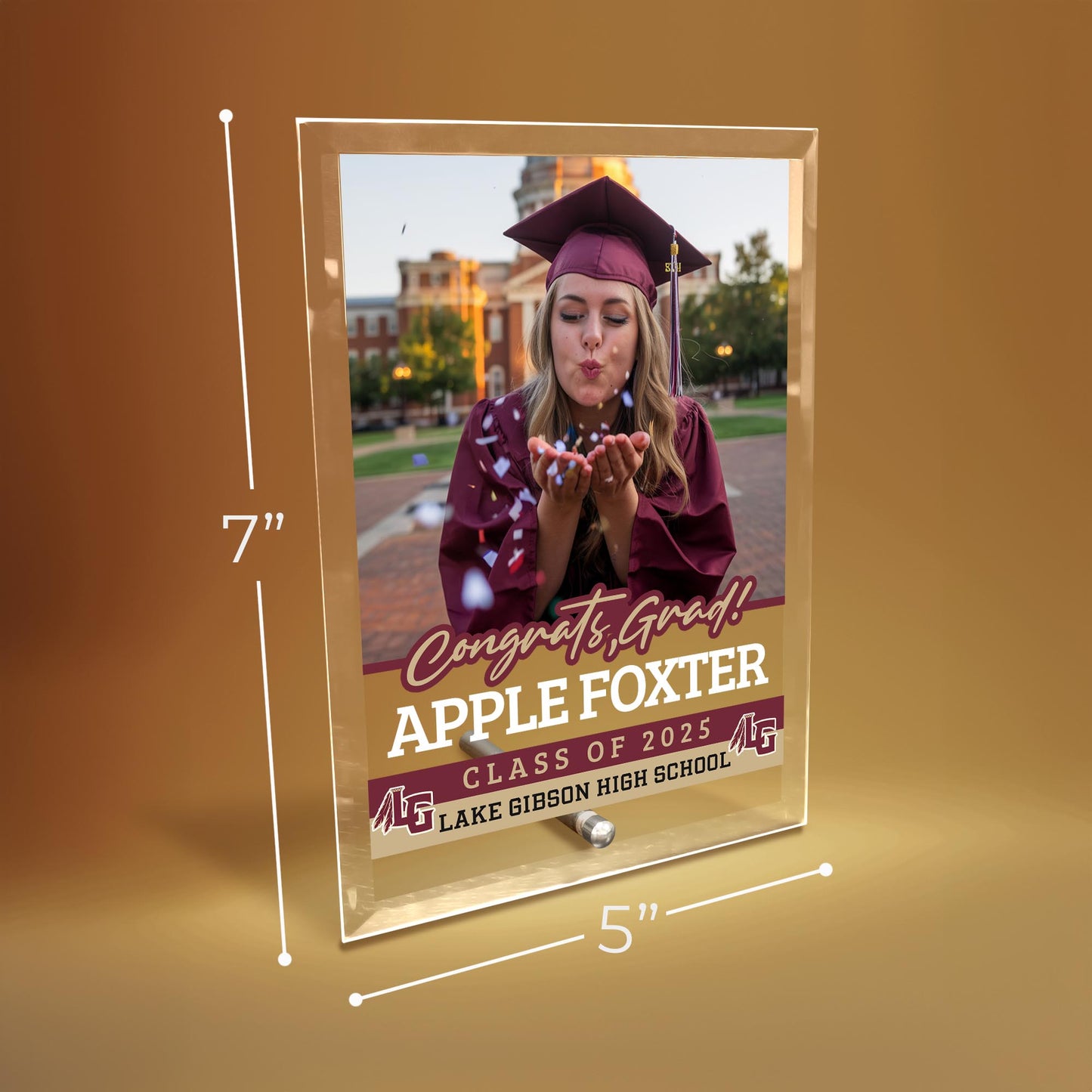 Lake Gibson High School Glass Plaque Design 2