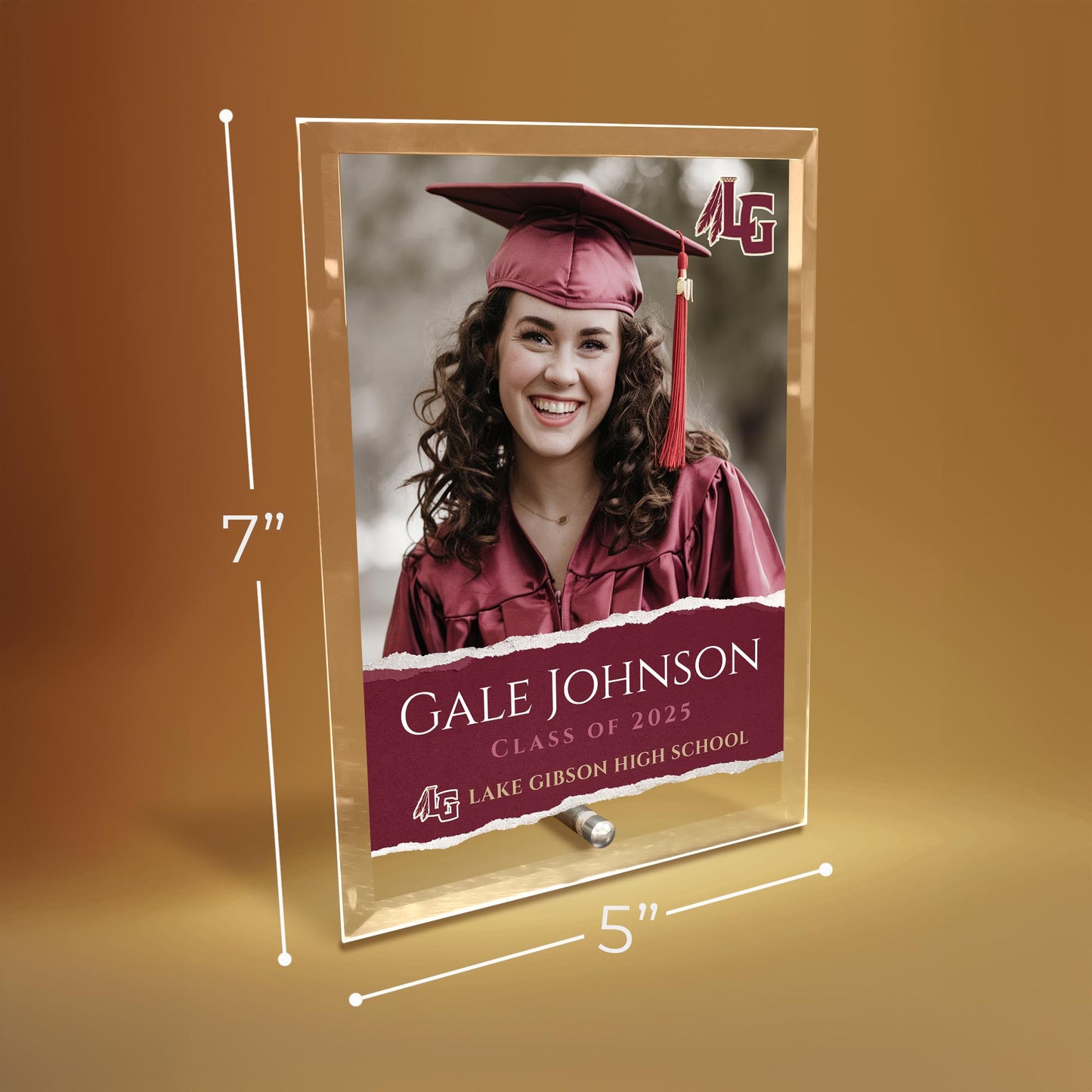 Lake Gibson High School Glass Plaque Design 3