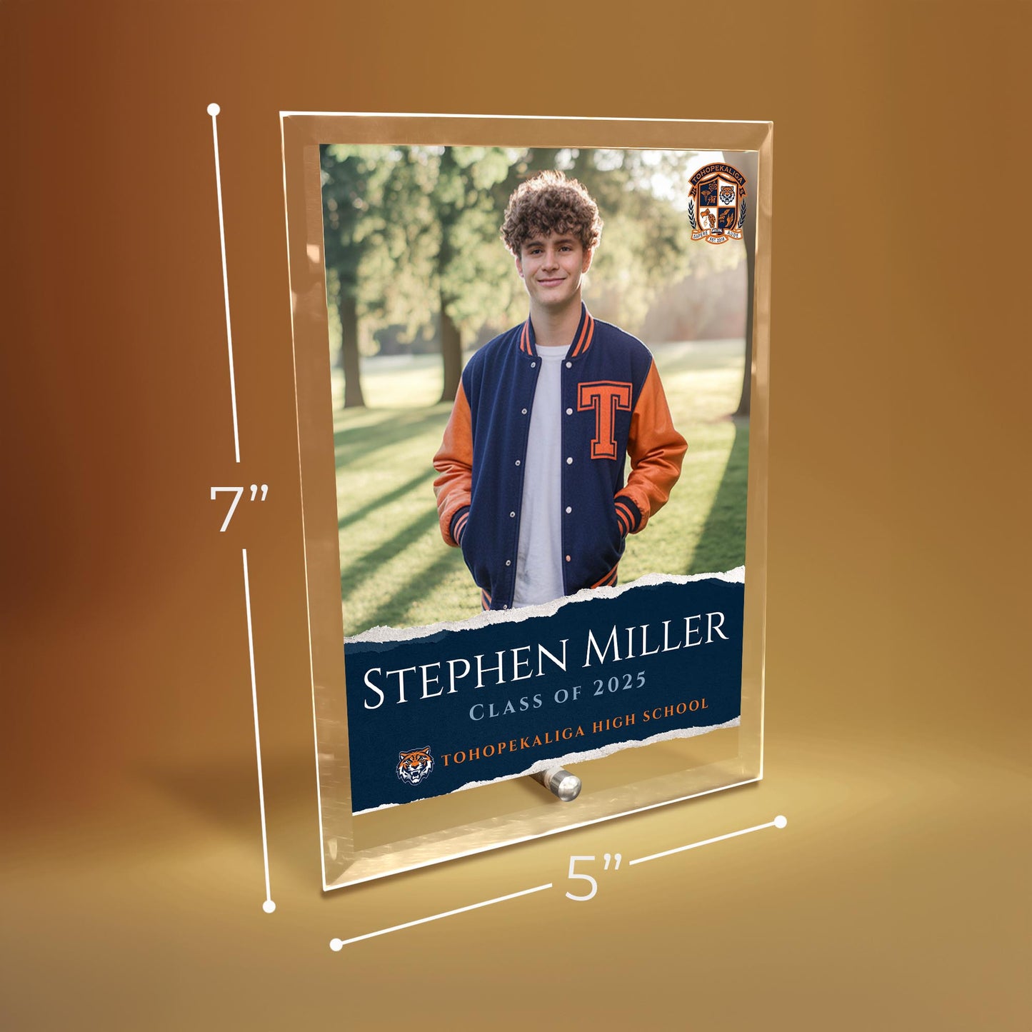 Tohopekaliga High School Glass Plaque Design 3