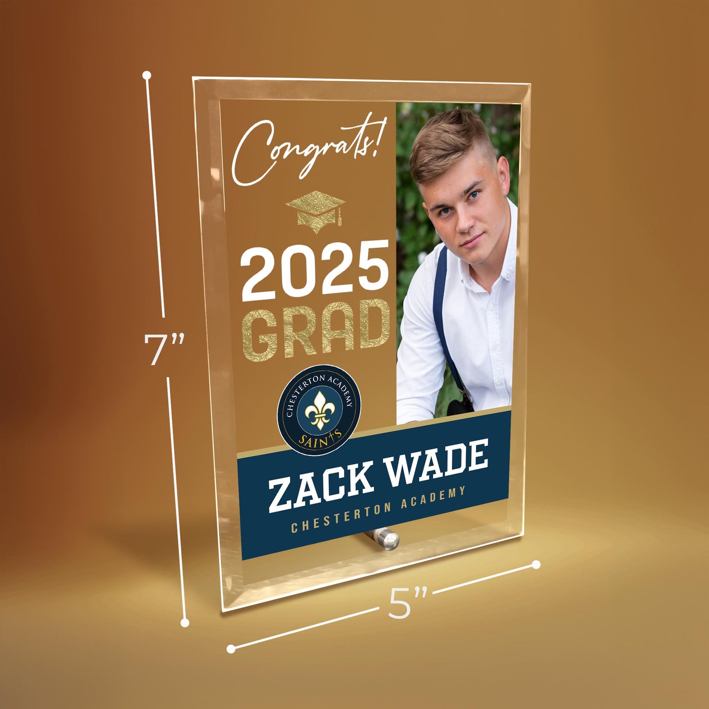 Chesterton Academy of Orlando Glass Plaque Design 4