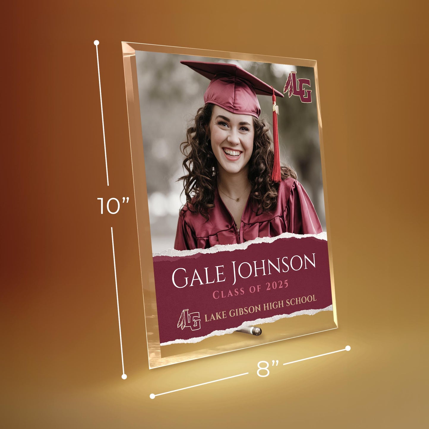Lake Gibson High School Glass Plaque Design 3