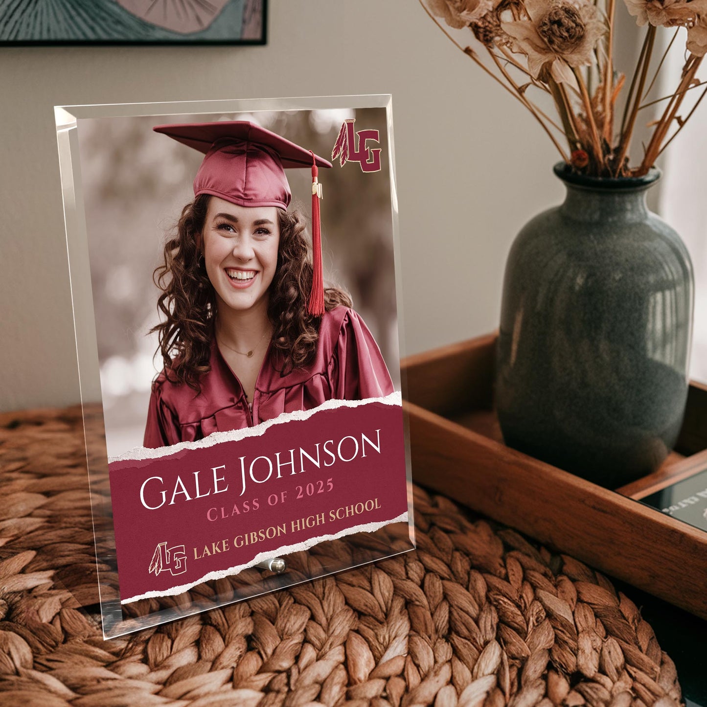 Lake Gibson High School Glass Plaque Design 3