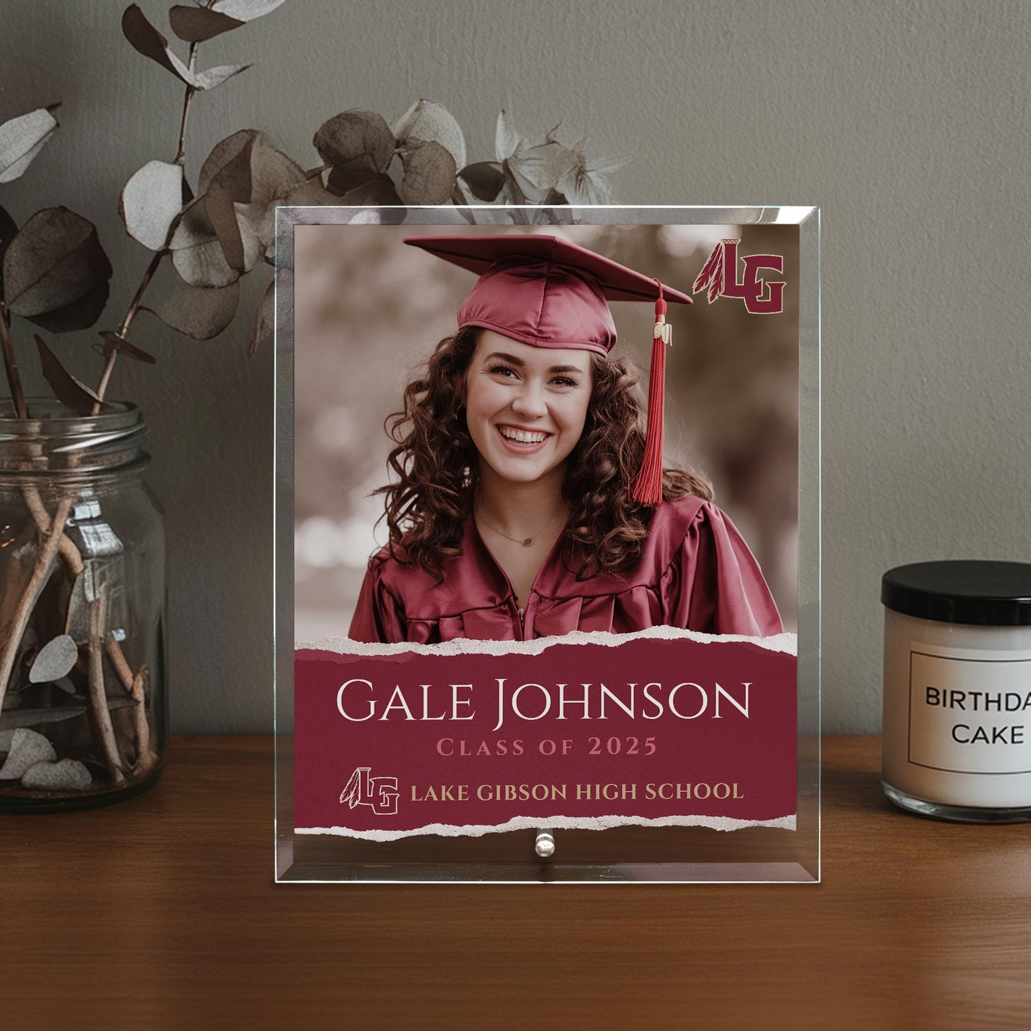 Lake Gibson High School Glass Plaque Design 3