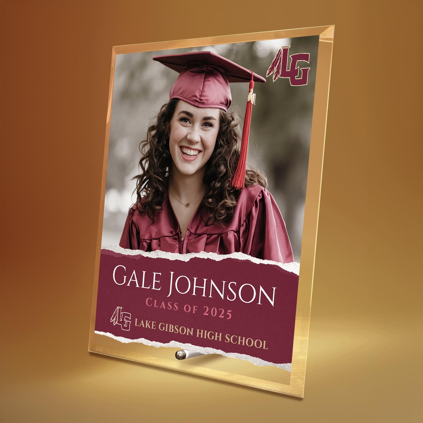Lake Gibson High School Glass Plaque Design 3