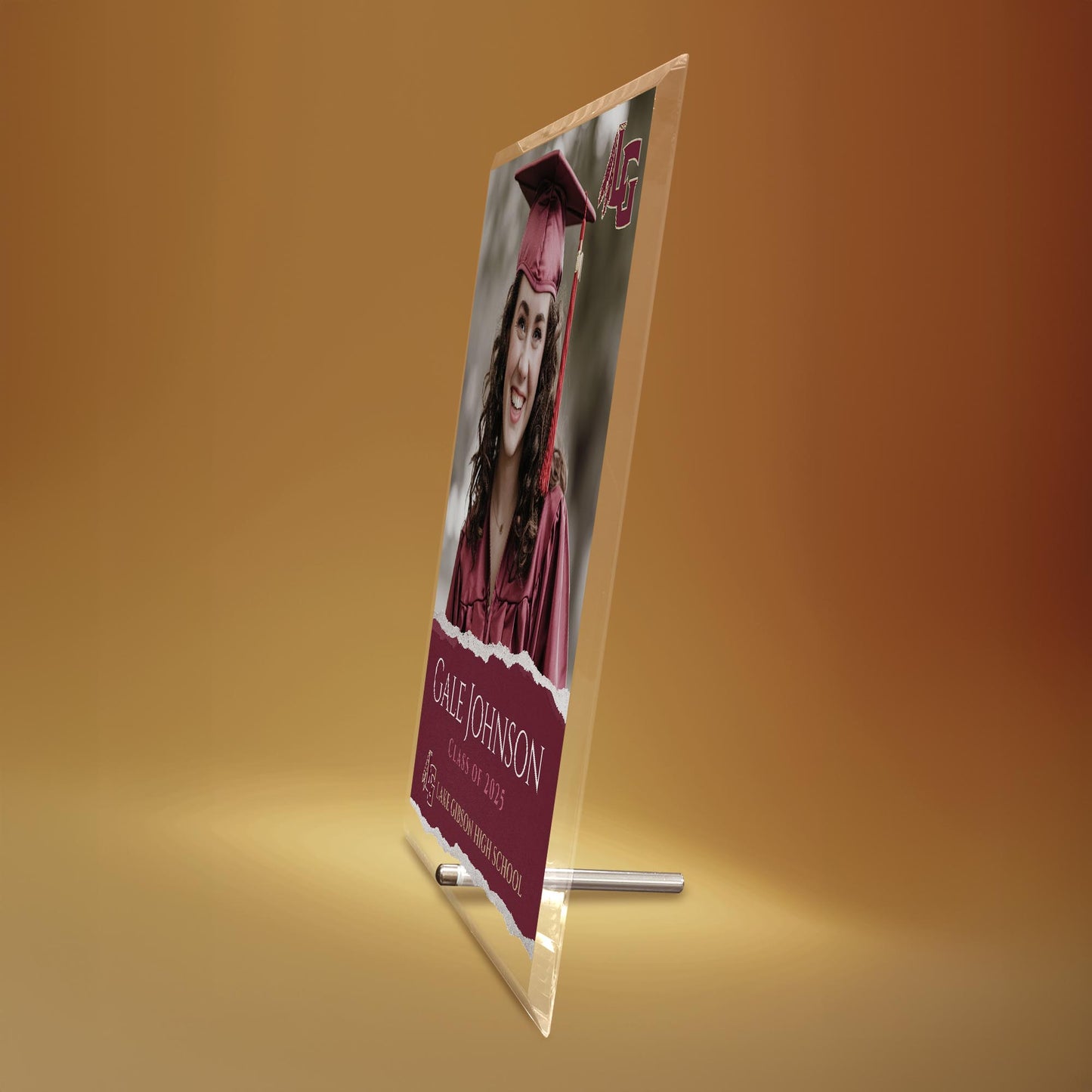 Lake Gibson High School Glass Plaque Design 3