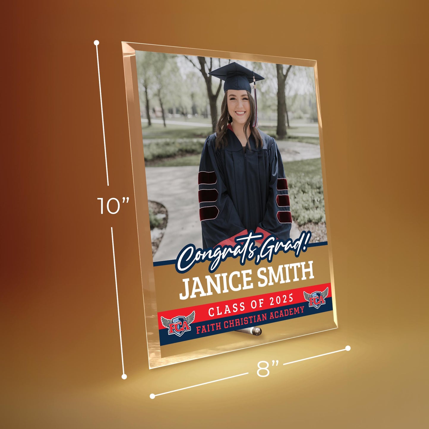 Faith Christian Academy Glass Plaque Design 2