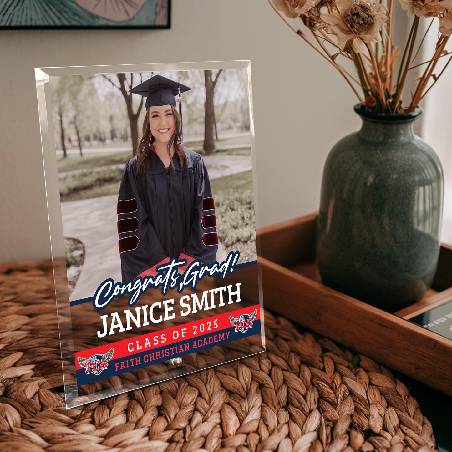 Faith Christian Academy Glass Plaque Design 2